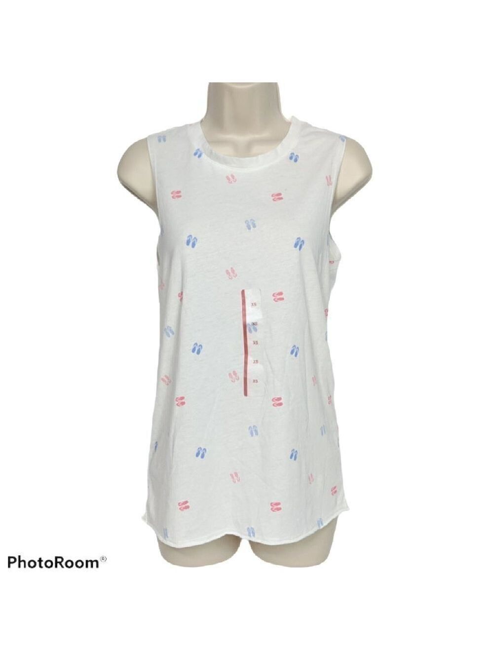 Doe Flip Flop Print Tank Top XS NWT